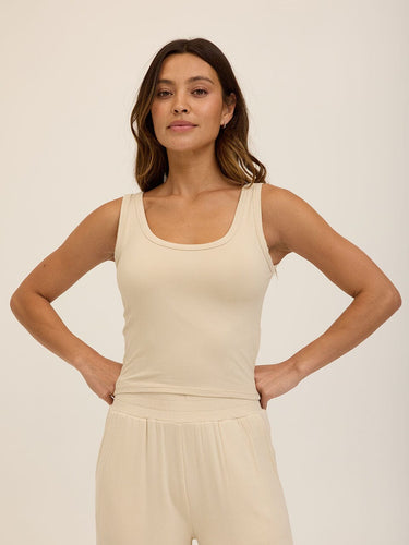 Mirabel Luxe Jersey Fitted Crop Tank Womens Tops Tanks Threads 4 Thought