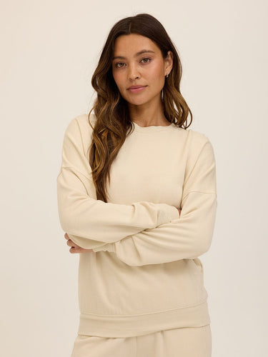 Cathy Boyfriend Feather Fleece Pullover Womens Outerwear Sweatshirt Threads 4 Thought