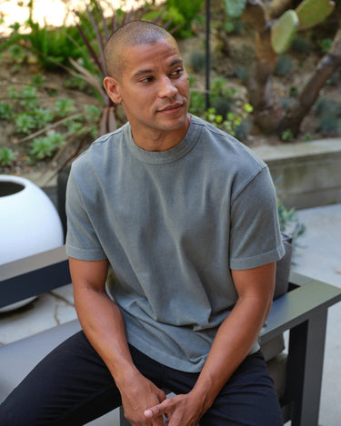 Johnny Relaxed Fit Heavyweight Mineral Wash Jersey Tee Mens Tops Tshirt Short Threads 4 Thought