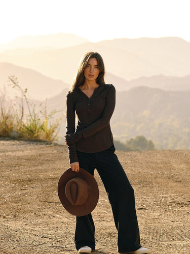 Akia Feather Rib Long Sleeve Henley Womens Tops Long Shirt Threads 4 Thought