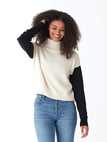 Avery Colorblock Turtleneck Sweater Threads 4 Thought