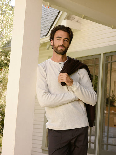 Jeremiah Brushed Thermal Long Sleeve Henley Mens Tops Tshirt Long Henley Threads 4 Thought