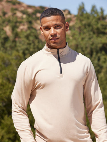 Kace Modal Terry 1/4-Zip Mock Neck Mens Outerwear Sweatshirt Threads 4 Thought