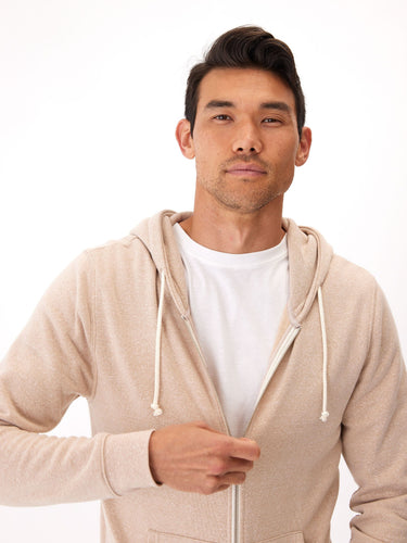 Triblend Zip Fleece Hoodie Mens Outerwear Sweatshirt Threads 4 Thought