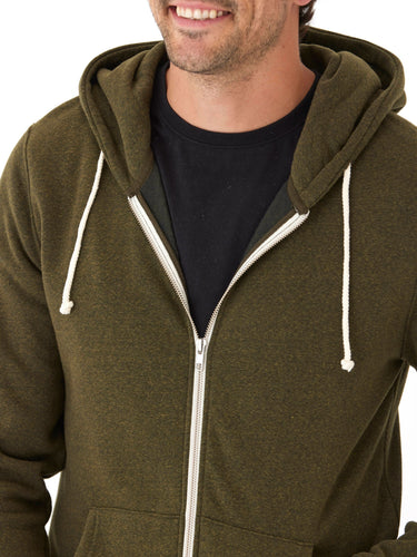 Men's Core Triblend Fleece Zip Hoodie Mens Outerwear Sweatshirt Threads 4 Thought