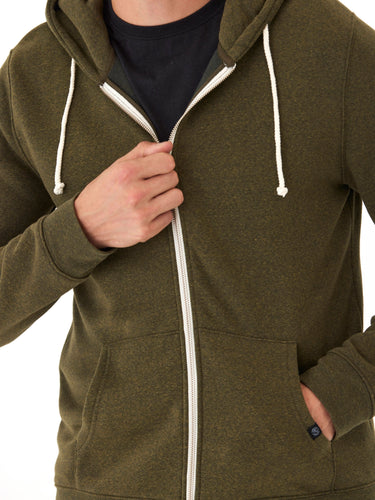 Men's Core Triblend Fleece Zip Hoodie Mens Outerwear Sweatshirt Threads 4 Thought