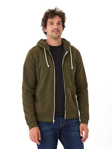Men's Core Triblend Fleece Zip Hoodie Mens Outerwear Sweatshirt Threads 4 Thought