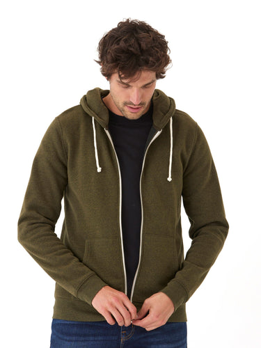 Men's Core Triblend Fleece Zip Hoodie Mens Outerwear Sweatshirt Threads 4 Thought