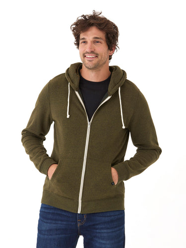 Men's Core Triblend Fleece Zip Hoodie Mens Outerwear Sweatshirt Threads 4 Thought