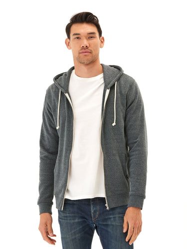 Triblend Zip Fleece Hoodie Mens Outerwear Sweatshirt Threads 4 Thought