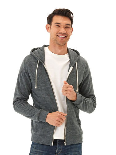Triblend Zip Fleece Hoodie Mens Outerwear Sweatshirt Threads 4 Thought