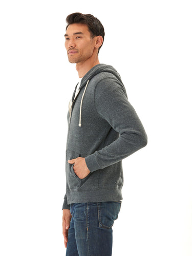 Triblend Zip Fleece Hoodie Mens Outerwear Sweatshirt Threads 4 Thought