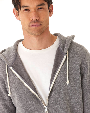 Triblend Zip Fleece Hoodie Mens Outerwear Sweatshirt Threads 4 Thought