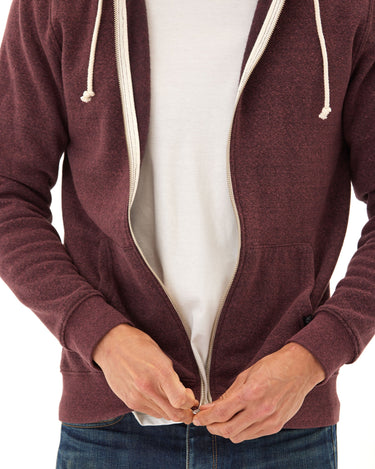 Triblend Zip Fleece Hoodie Mens Outerwear Sweatshirt Threads 4 Thought