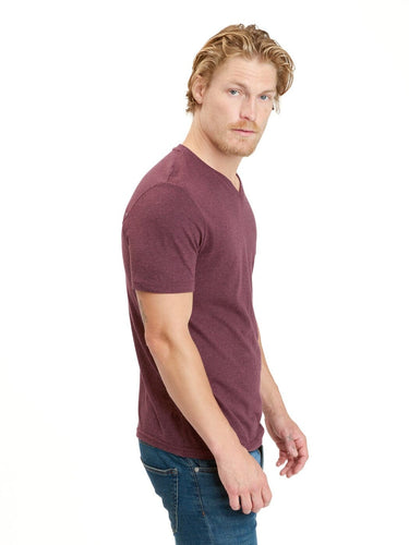 Triblend Short Sleeve V-Neck Tee Mens Tops Tshirt Short Threads 4 Thought