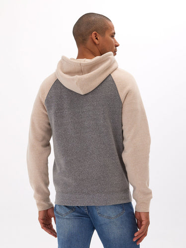 Triblend Raglan Colorblock Zip Fleece Hoodie Mens Outerwear Sweatshirt Threads 4 Thought