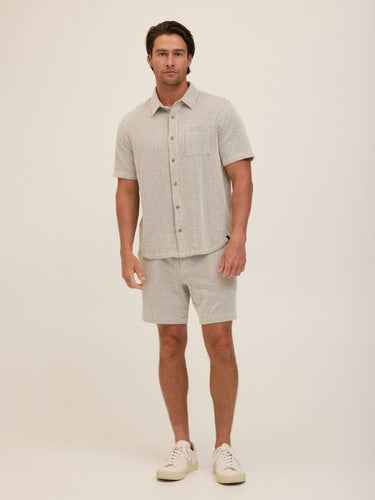 Adam Tonal Stretch Seersucker Button Down Shirt Mens Tops Tshirt Short Threads 4 Thought
