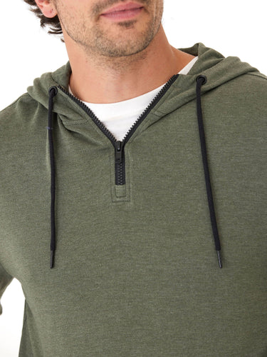 Khris 1/4 Zip Feather Fleece Hoodie Mens Outerwear Sweatshirt Threads 4 Thought