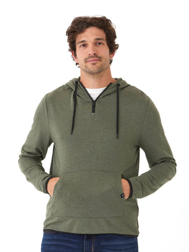 Khris 1/4 Zip Feather Fleece Hoodie Mens Outerwear Sweatshirt Threads 4 Thought