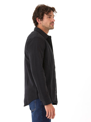 Mika Triblend Fleece Button Down Mens Outerwear Sweatshirt Threads 4 Thought