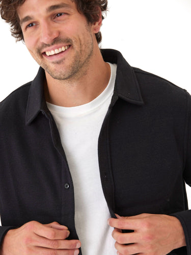 Mika Triblend Fleece Button Down Mens Outerwear Sweatshirt Threads 4 Thought