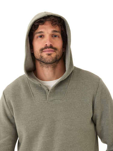 Kieran Triblend Fleece Henley Hoodie Mens Outerwear Sweatshirt Threads 4 Thought