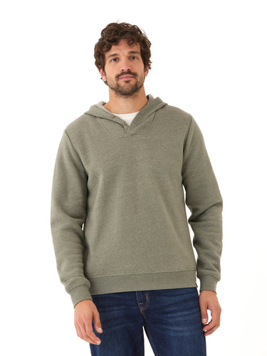 Kieran Triblend Fleece Henley Hoodie Mens Outerwear Sweatshirt Threads 4 Thought