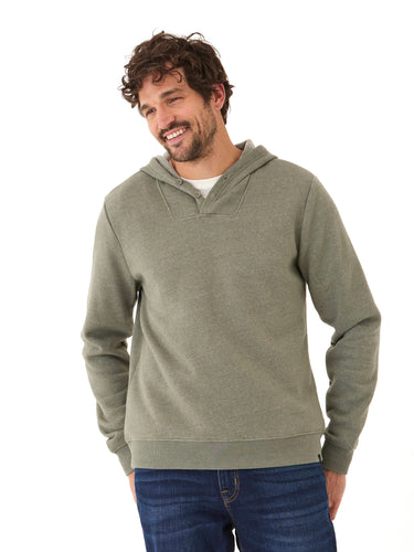 Kieran Triblend Fleece Henley Hoodie Mens Outerwear Sweatshirt Threads 4 Thought