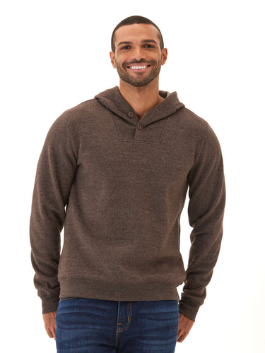 Kieran Triblend Fleece Henley Hoodie Mens Tops Tshirt Long Henley Threads 4 Thought