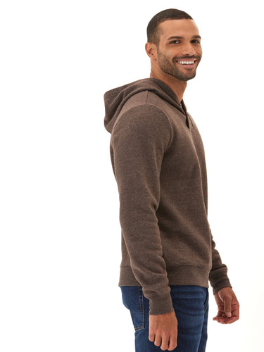 Kieran Triblend Fleece Henley Hoodie Mens Tops Tshirt Long Henley Threads 4 Thought