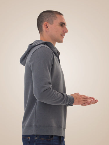 Kieran Triblend Fleece Henley Hoodie Mens Outerwear Sweatshirt Threads 4 Thought