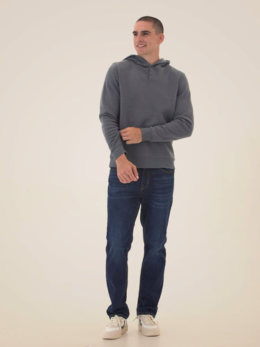 Kieran Triblend Fleece Henley Hoodie Mens Outerwear Sweatshirt Threads 4 Thought