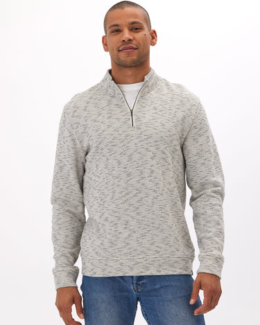 Felix Stripe Terry 1/4 Zip Pullover Mens Outerwear Sweatshirt Threads 4 Thought 