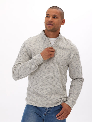 Felix Stripe Terry 1/4 Zip Pullover Mens Outerwear Sweatshirt Threads 4 Thought