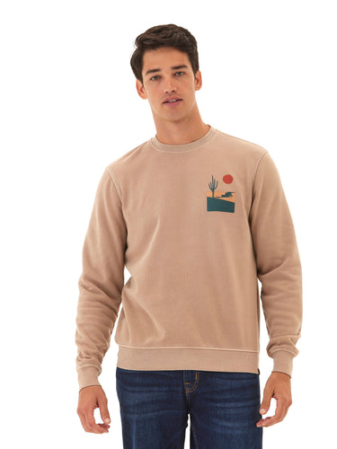Mineral Wash Graphic Fleece Crew Mens Outerwear Sweatshirt Threads 4 Thought
