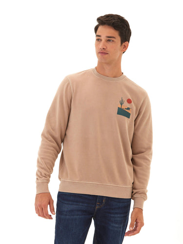 Mineral Wash Graphic Fleece Crew Mens Outerwear Sweatshirt Threads 4 Thought