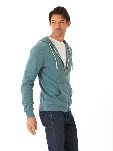 Jordyn Mineral Wash Fleece Full Zip Hoodie Mens Outerwear Sweatshirt Threads 4 Thought