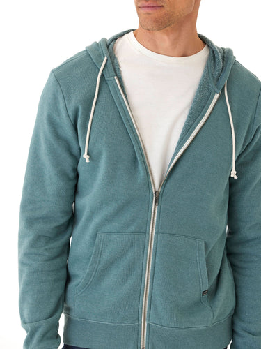 Jordyn Mineral Wash Fleece Full Zip Hoodie Mens Outerwear Sweatshirt Threads 4 Thought