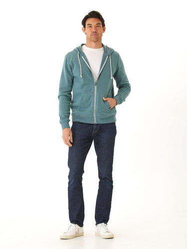 Jordyn Mineral Wash Fleece Full Zip Hoodie Mens Outerwear Sweatshirt Threads 4 Thought
