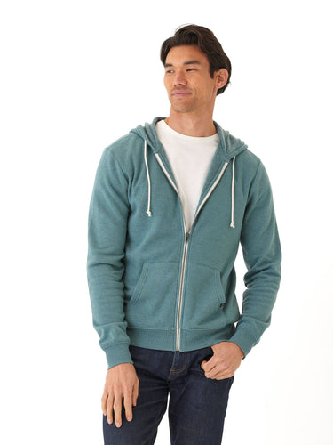Jordyn Mineral Wash Fleece Full Zip Hoodie Mens Outerwear Sweatshirt Threads 4 Thought