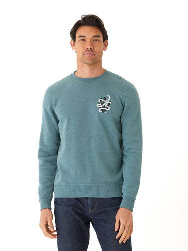 Mineral Wash Graphic Fleece Crew Mens Tops Tshirt Short Threads 4 Thought