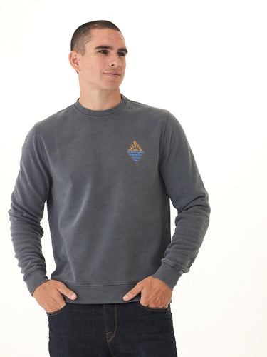 Mineral Wash Diamond Horizon Graphic Fleece Crewneck Threads 4 Thought