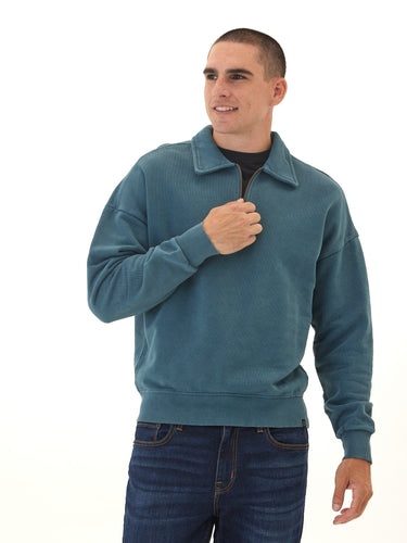 Gabe Mineral Wash Heavy Terry Quarter Zip Pullover Threads 4 Thought