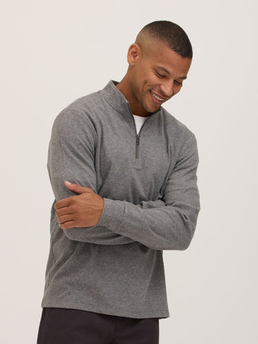 Kace Brushed Jacquard Quarter Zip Mock Neck Mens Outerwear Sweatshirt Threads 4 Thought