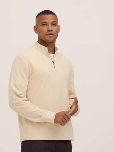 Kace Brushed Jacquard Quarter Zip Mock Neck Mens Outerwear Sweatshirt Threads 4 Thought