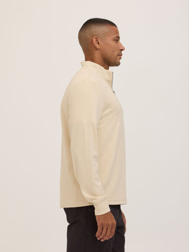 Kace Brushed Jacquard Quarter Zip Mock Neck Mens Outerwear Sweatshirt Threads 4 Thought