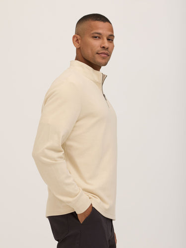 Kace Brushed Jacquard Quarter Zip Mock Neck Mens Outerwear Sweatshirt Threads 4 Thought