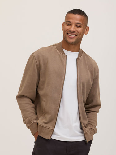 Walter Mineral Wash Heavy Terry Bomber Jacket Mens Outerwear Sweatshirt Threads 4 Thought