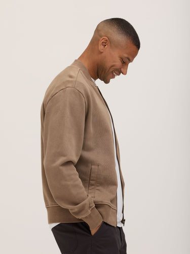 Walter Mineral Wash Heavy Terry Bomber Jacket Mens Outerwear Sweatshirt Threads 4 Thought