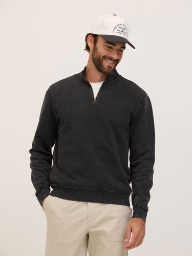 Zack Mineral Wash Heavy Terry Quarter Zip Mens Outerwear Sweatshirt Threads 4 Thought